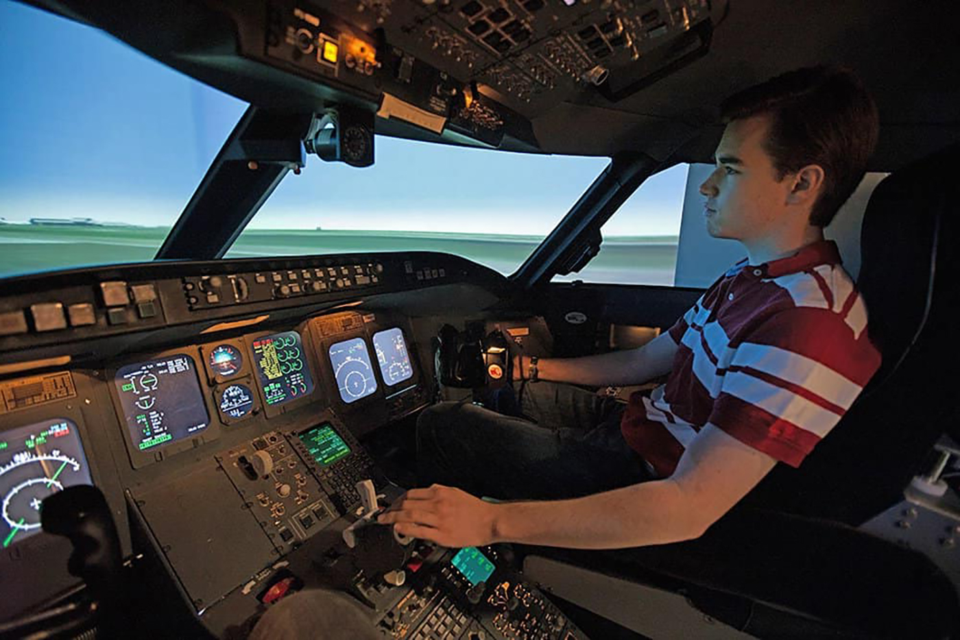 Private pilot flying right seat of airline